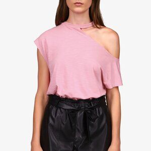 Sanctuary Size XS Light Pink Part-Time Lover Trendy Cut-Out T-Shirt NWT